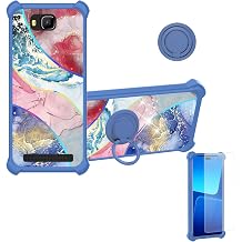 jioeuinly Case Compatible for Logicom Wave 2s Phone Case Cover [with Tempered Glass Screen Protector][Hard PC + Soft Silicone][Ring Support] [Colorful Reflect Light] IMDL-SSS