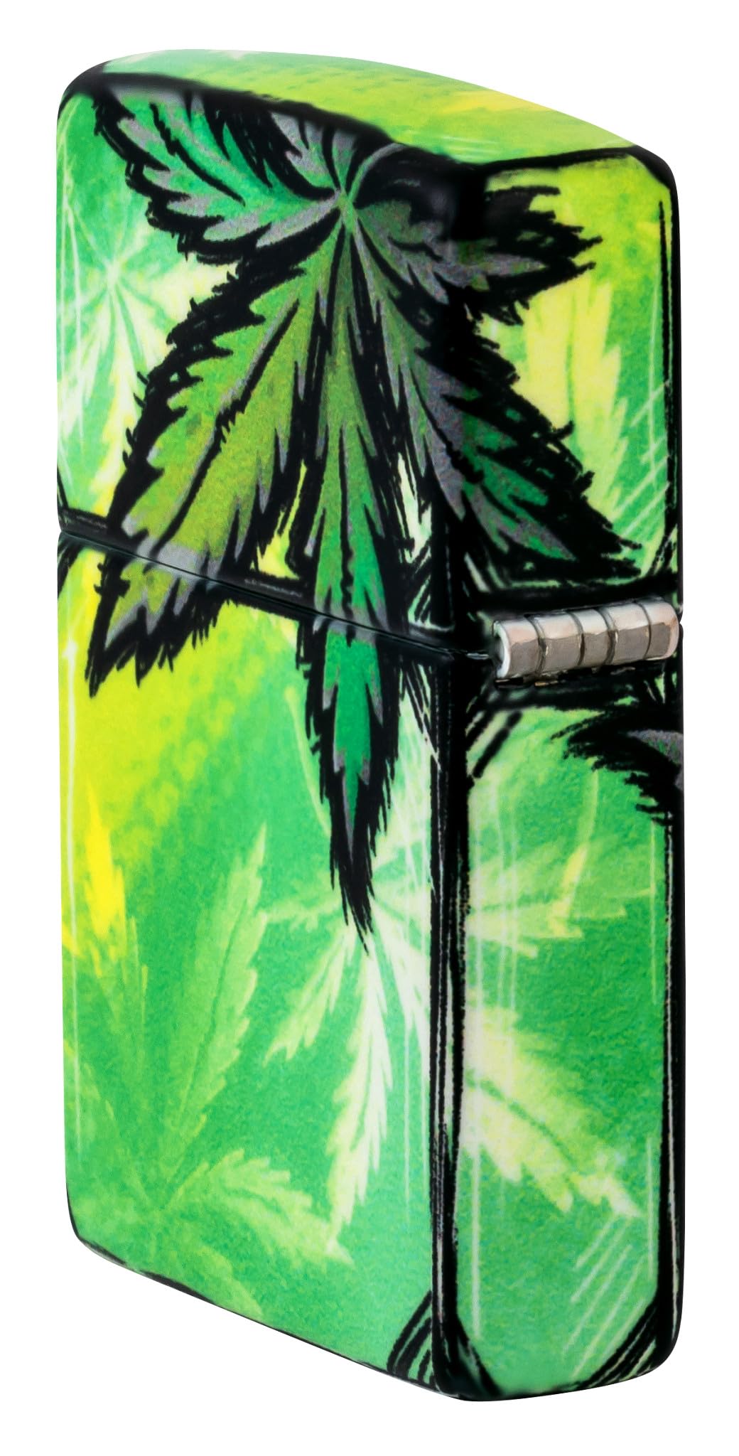 Zippo Sturmfeuerzeug - Glowing Cannabis, 540° Glow-in-The-Dark, Color Image - Nachfüllbar - Wiederverwendbar - Windfestes Design - Geschenkbox - Made in USA
