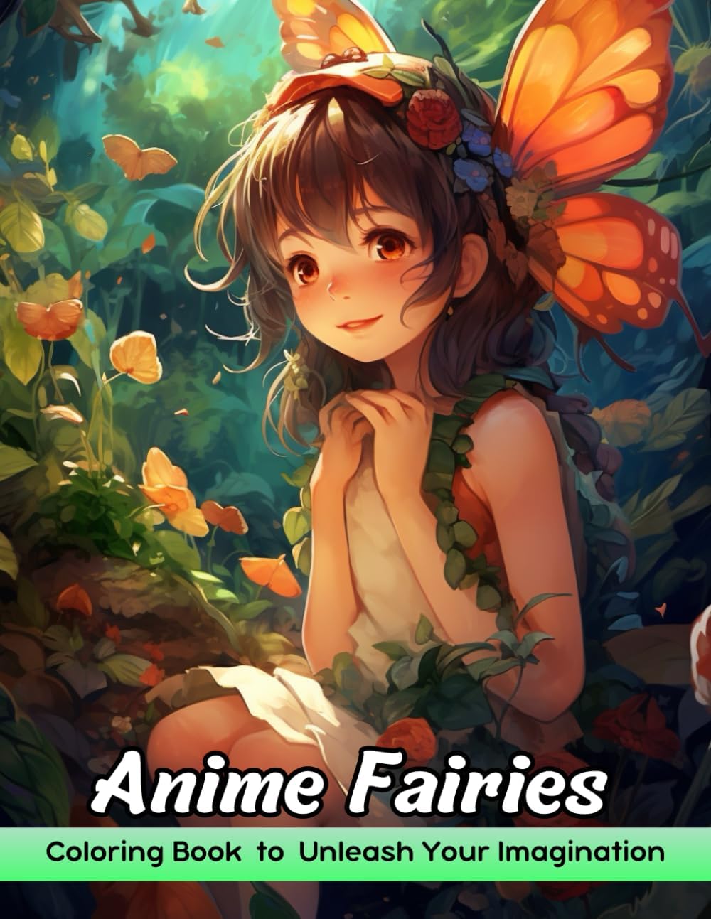Anime Fairies Coloring Book: Anime Enchantments Coloring Page, Whimsical Fairies in Anime-Inspired Worlds