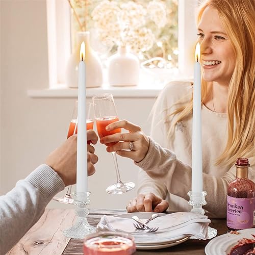 Miniatura 4 de Velas cónicas de Halloween con palitos de vela blanca - Gedengni velas de fantasma de 10 pulgadas de largo, velas cónicas nevadas, velas altas de la