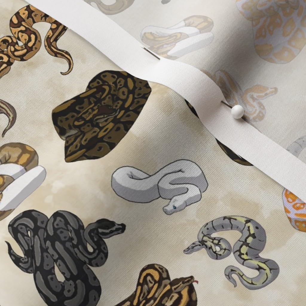 Spoonflower Fabric - Ball Morph Snake Pattern Small Animals Warm Pets Reptile Printed on Cotton Poplin Fabric by The Yard - Sewing Shirting Quilting Dresses Apparel Crafts