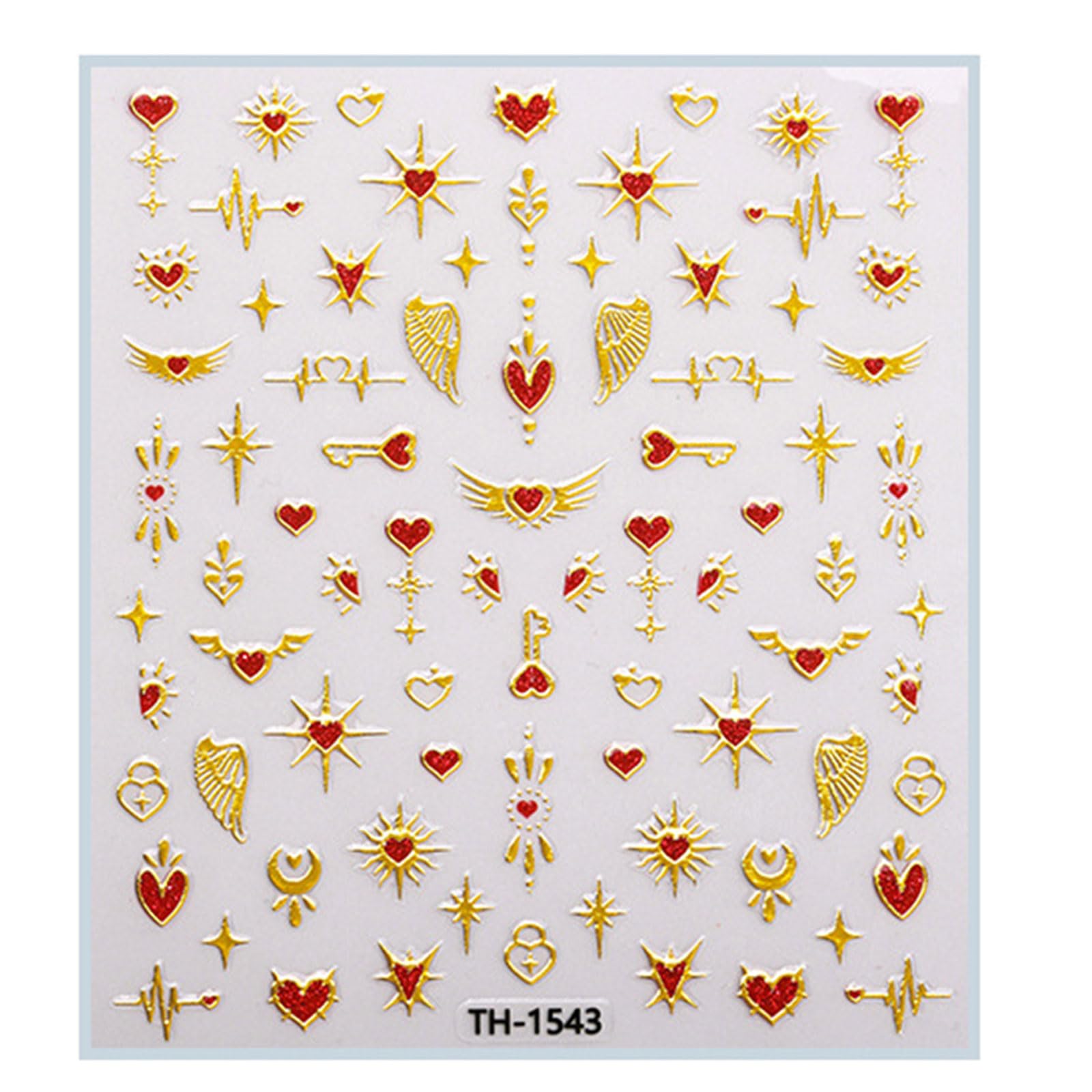 1 Sheet Valentine's Day Nails Stickers for Manicure Decoration with Cartoon Lips Festival Patterns for Women Girls Adhesive Nails Art