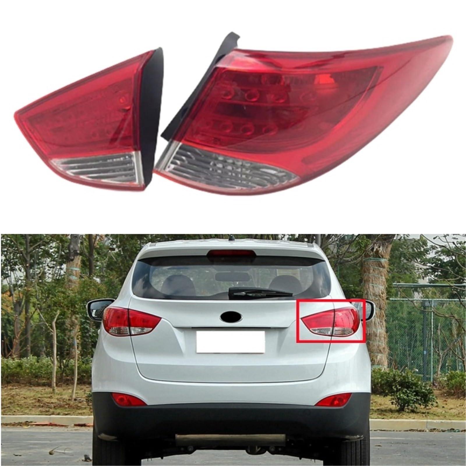 Lampa tylna zespolona Do samochodu Hyundai IX35 2009-2012 tylne światło kierunkowskazu i hamowania tylne światła LED(Yellow)