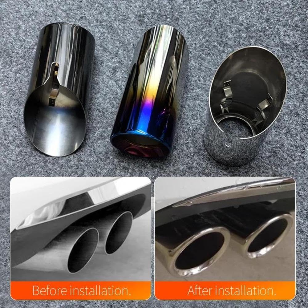 Spare Parts For BMW 1 2 3 4 Series F20 F21 F22 F23 F30 F31 F34 GT 3 F32 F33 F36 Exhaust Muffler Tip Tailpipes Stainless Nozzle(Silver 1PCS)