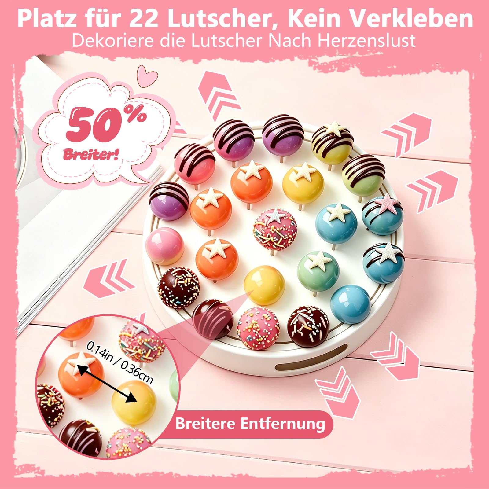 2 Stück Cake Pop Ständer, 22 Löcher Transparent Acryl Lollipop-Halter mit 100 Cake Pop Stiele und 100 Twist Krawatten, Lolly Ständer Candy Bar für Hochzeit Geburtstag Party Deko
