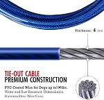 Dog Tie Out Cable, Outdoor Dog Leads for Yard Chew Proof, Durable Dog Runner for Yard or Camping