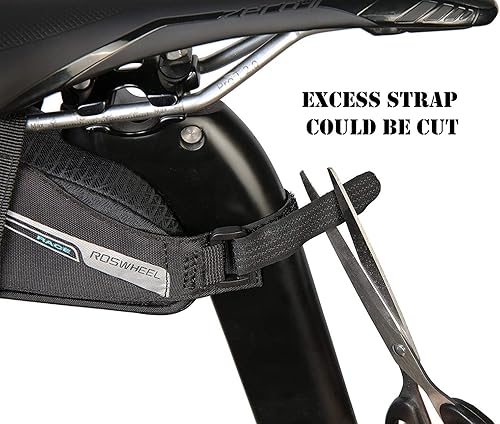 Miniatura 7 de Roswheel Race Series 131432 - Bolsa de sillín ultraligera para bicicleta debajo del asiento, paquete de cuña para bicicleta de carretera, 0,6 litros