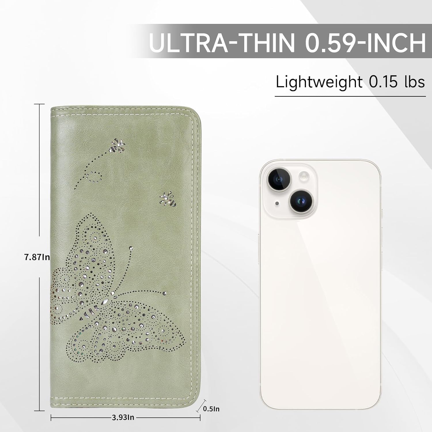 RFID Wallet Women Ultra Slim Thin Womens Wallet Compact Clutch Long Ladies Wallet for Women GREEN - Image 2