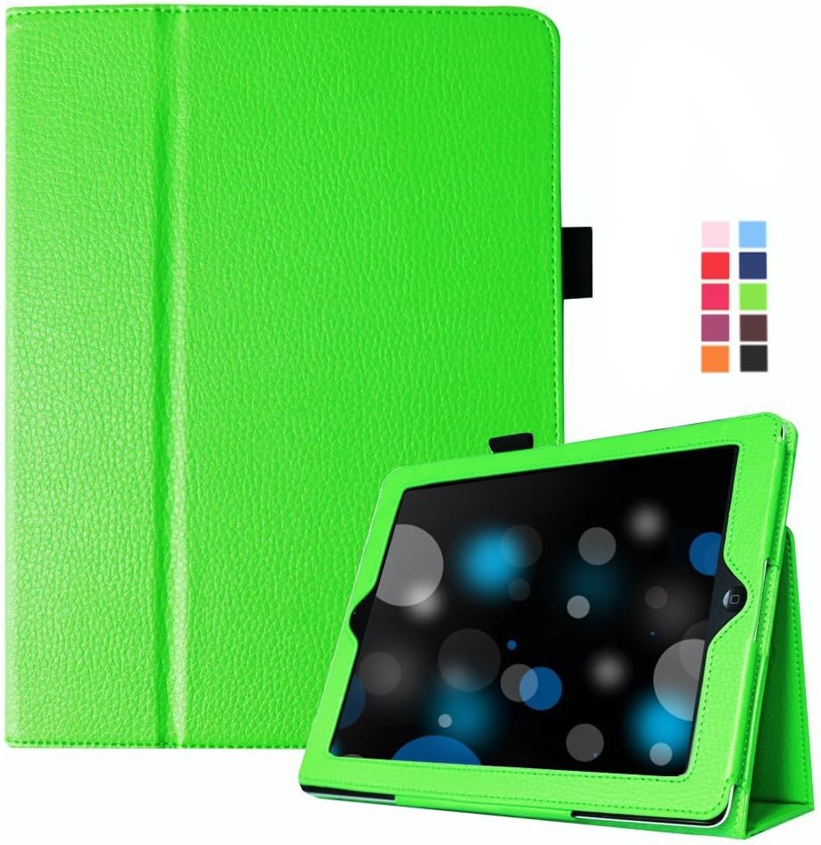 iPad 4 Case, iPad 2 Case, UrSpeedtekLive Premium PU Leather Folio Stand Smart Case Cover for Apple iPad 3rd / 2nd/ 4th(Automatic Wake/Sleep Feature) - Green
