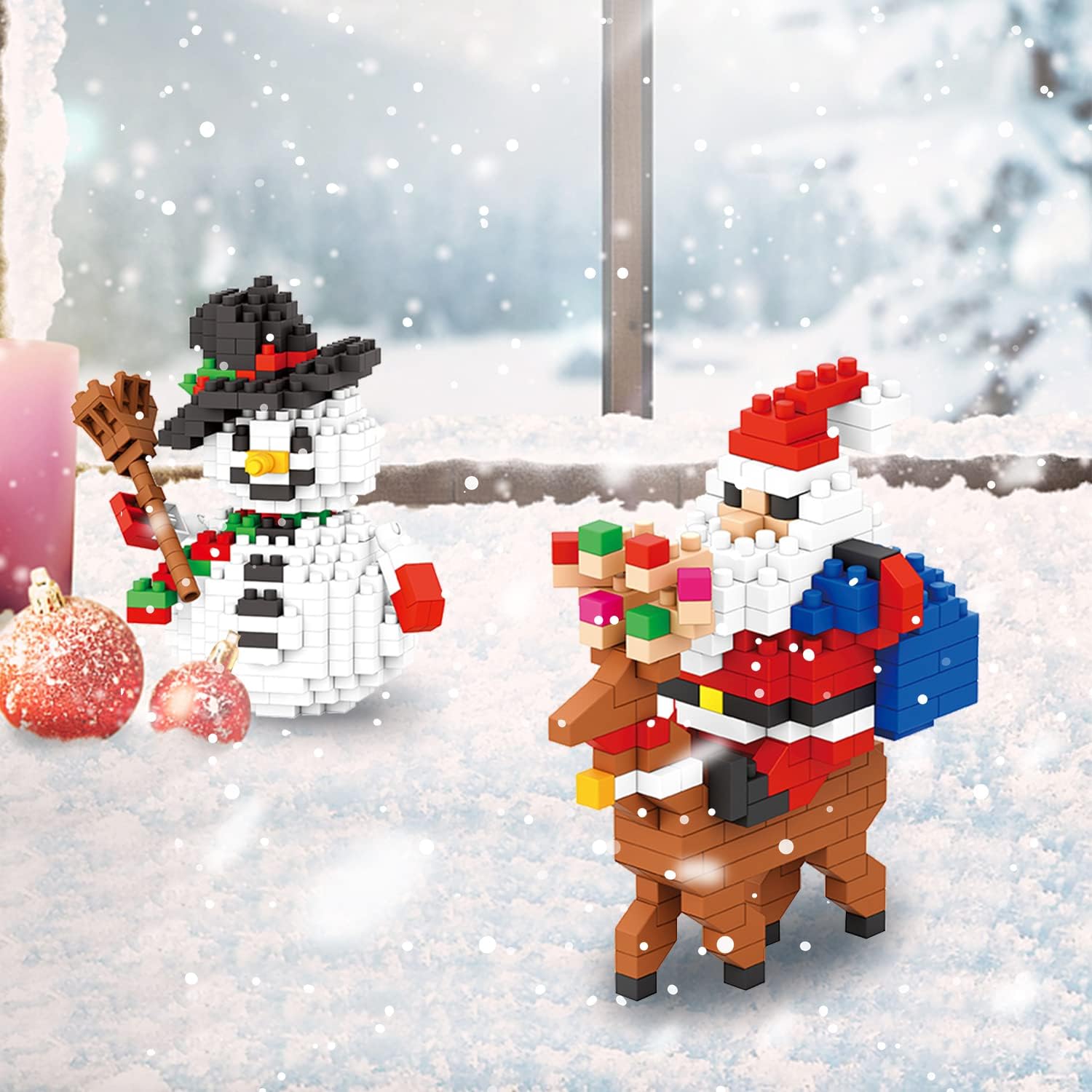 Christmas Building Block Set-New 2025 Santa Claus and Snowman Character Set, Christmas and Birthday Gifts, Suitable for Children Over 9 Years Old (720 Pieces)
