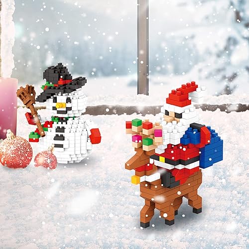 Miniatura 7 de Juego de bloques de construcción de Navidad, juego de personajes de Papá Noel y muñeco de nieve 2025, regalos de Navidad y cumpleaños, adecuado para
