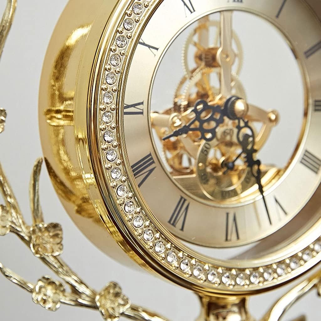Desk Clock Clock European Alloy Desk Clock Desk Clock Desktop Table Clock Desktop Ornaments Suitable for Home Bedroom 11.41 Inches Seat Clock