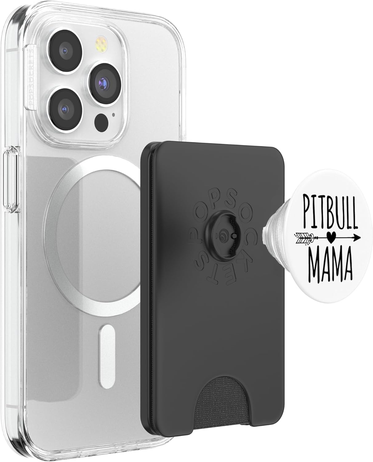 Pitbull Mama Love Pitbulls Lover Arrow Cute Dog Mom PopSockets PopWallet for MagSafe