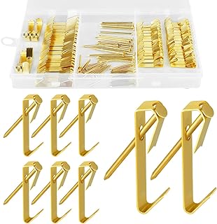 Picture Hanging Kit, 100 PCS of Picture Hooks, Including 30lb and 50lb Picture Hangers, 2 Sizes of Picture Frame Hooks with Nails, Picture Hangers for Hanging Photo, Mirror, Clocks and Decorations