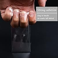 Vista 6 de Cinta de montaje de doble cara, cinta de montaje extraíble multiusos, sin rastro, reutilizable, lavable, cinta adhesiva de gel (16 pies)