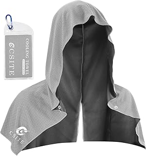 CSITE Cooling Hoodie Towels, Instant Cooling Towels for Neck and Face, UPF 50 Sun Protection, Ice Towel for Hot Weather, H...
