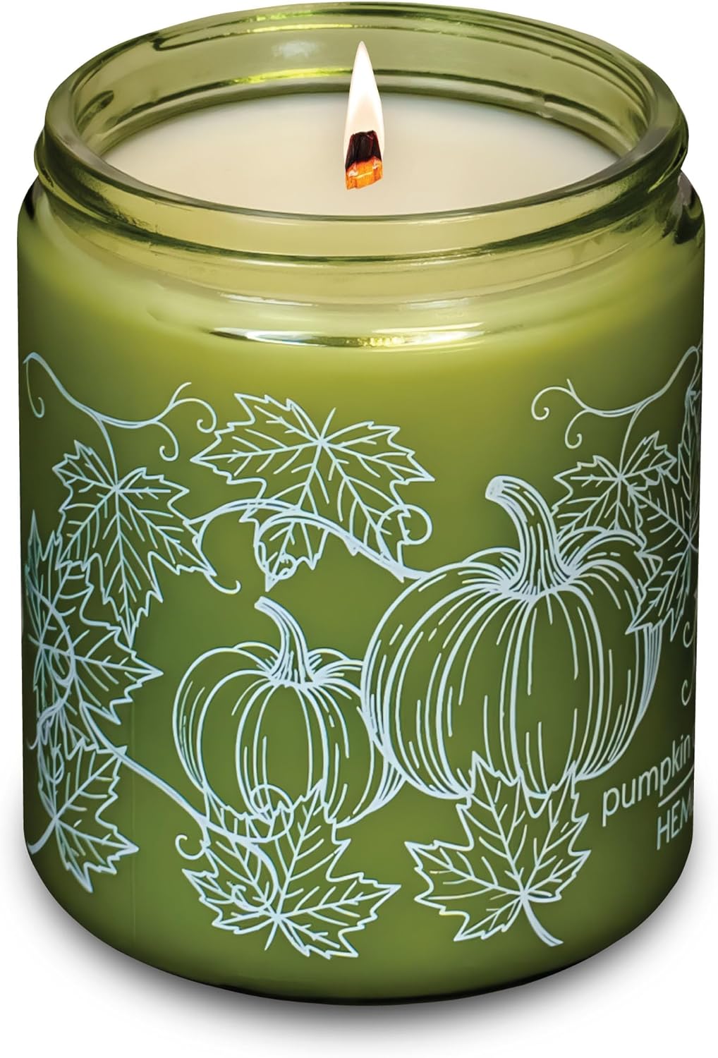 Hemlock Park Foxtail Fir Green Glass Hand-Poured Scented Candle | Crackling Wood Wick, Botanical Fragrance & Coconut Wax | Up to 60 Hour Burn Time | 8 oz
