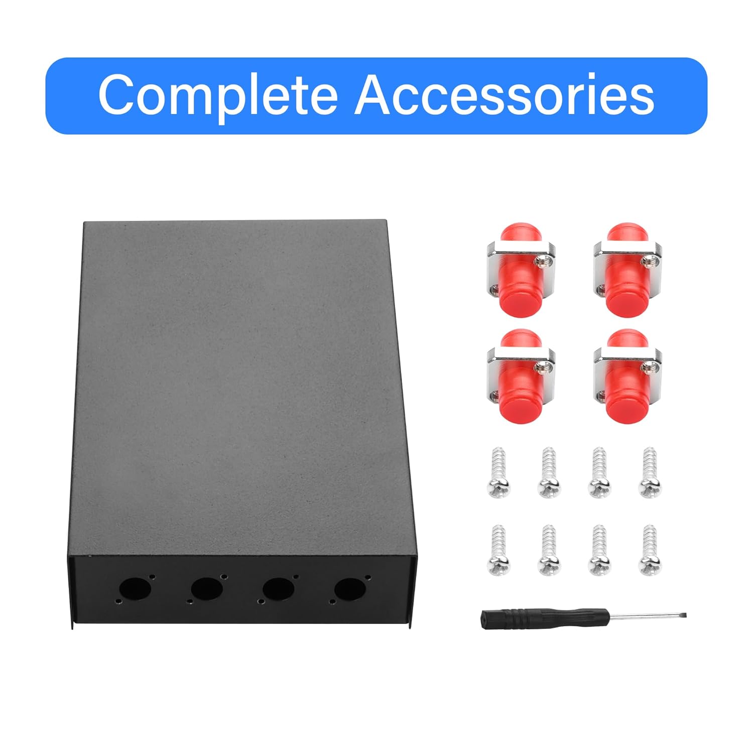 PNGKNYOCN FC Fiber Optical Terminal Junction Box，4 Port Wall Mount Fiber Optic Junction Iron Box Includes 4 FC Connectors