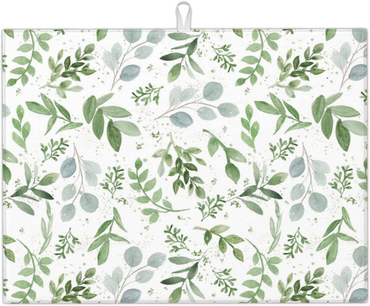 Sage Green Dish Drying Mat for Kitchen Counter Microfiber Absorbent Spring Dish Draining Reusable Washable Extra Large 18″x24″ (Green, 18x24in)