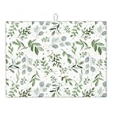 Sage Green Dish Drying Mat for Kitchen Counter Microfiber Absorbent, Spring Dish Draining Mat Aesthetics Kitchen Decor Extra Large 18