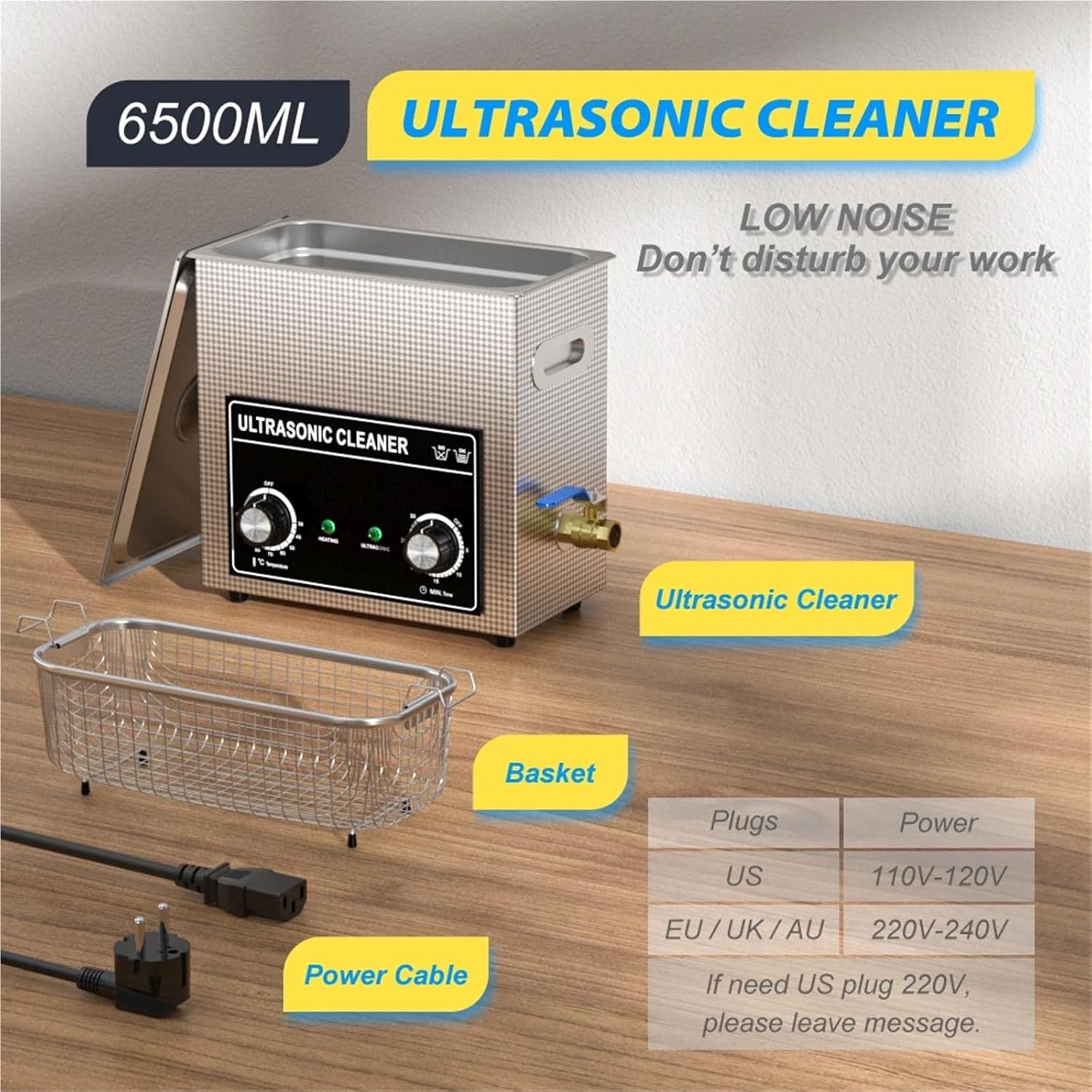 30L 22L 15L 10L 6L 4L 2L 0.8L Ultrason Cleaner Bath Heater Timer and Basket Compatible with Cleaning Jewelry Brass Coins(008-0.8L-35W,US)