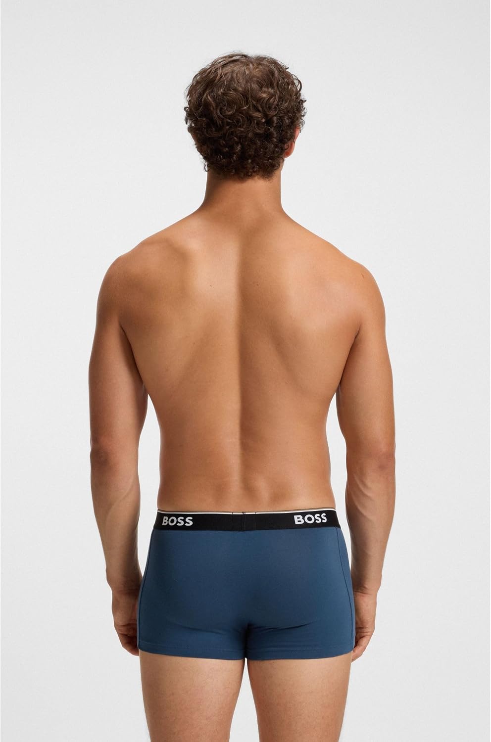 BOSS Pack of 3 Tight Fit Stretch Cotton Boxer Shorts with Short Leg and Logos on Waistband