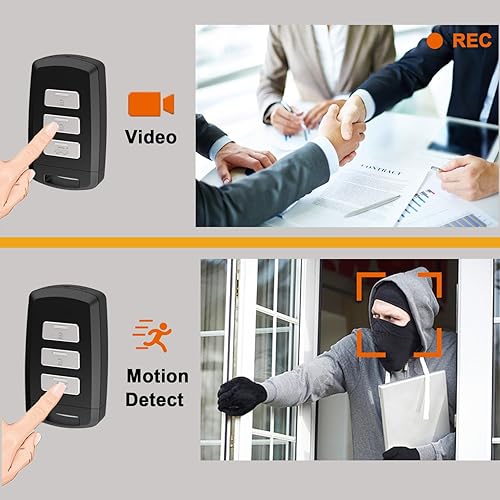 Miniatura 3 de Mini cámara espía, cámara oculta con llave de automóvil de 1080P, tarjeta de memoria integrada de 64 GB, grabación activada por movimiento para