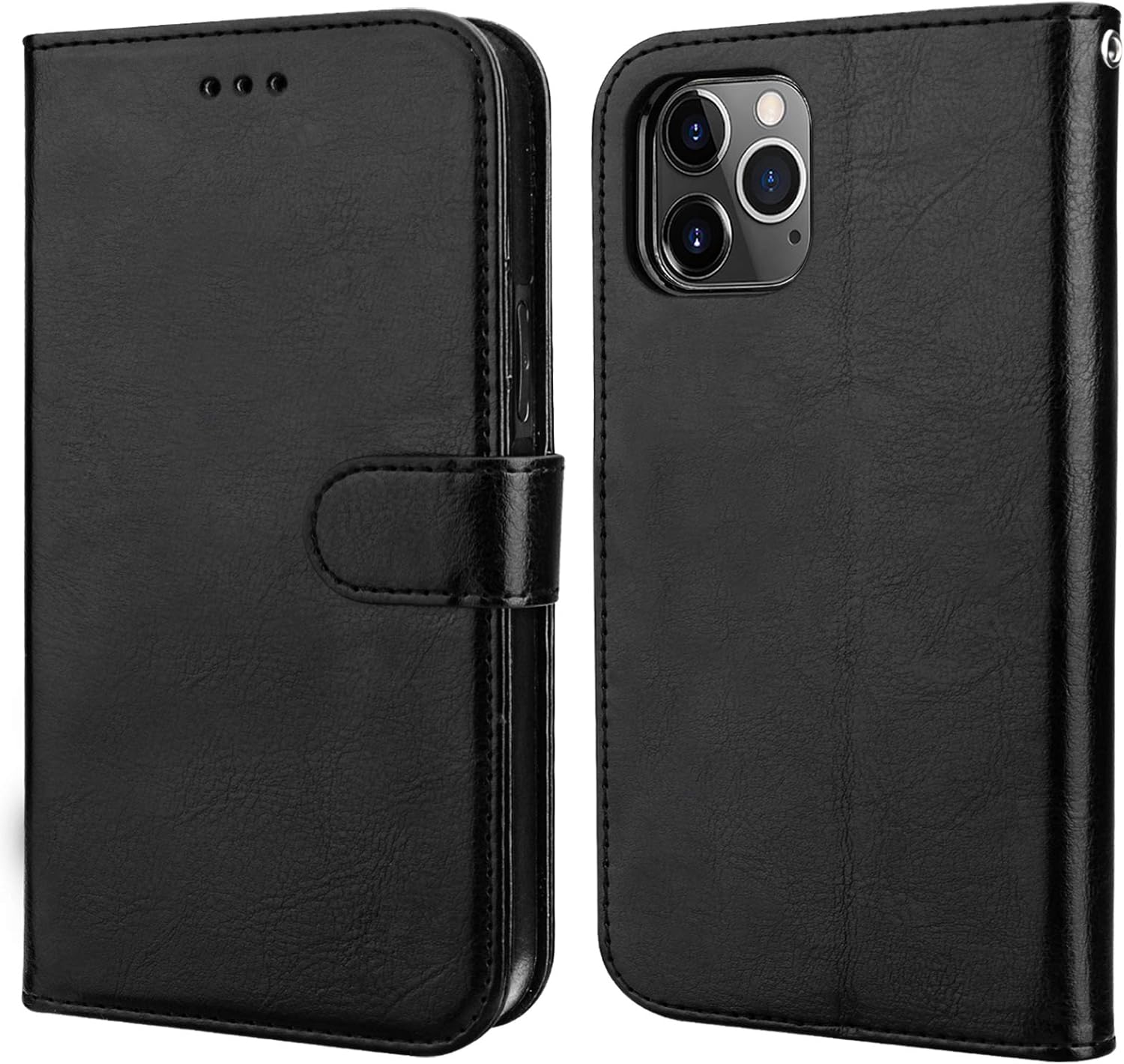 Bocasal for iPhone 11 Pro Wallet Case with Card Holder PU Leather Magnetic Detachable Kickstand Shockproof Wrist Strap Removable Flip Cover for iPhone 11 Pro 5.8 inch (Black)