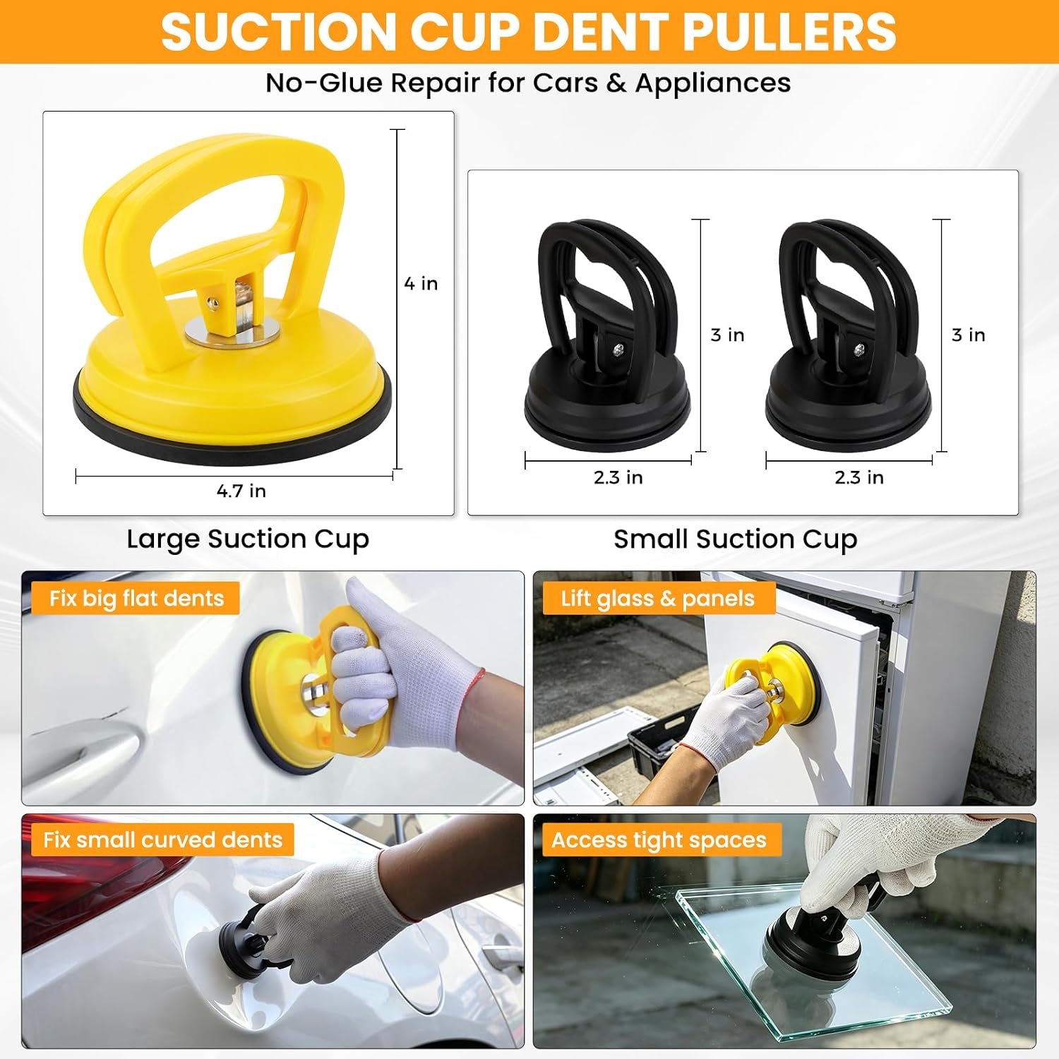 190PCS Car Dent Puller Kit, Professional Paintless Dent Removal Kit, Dent Repair Kit with Golden Dent Lifter, Dent Remover Tool for Car Dents, Door Ding, Hail Damage Repair