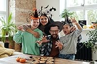 Vista 4 de CHOIEO 6 diademas de sombrero de bruja de Halloween – Calabaza araña murciélago diademas Cosplay disfraz