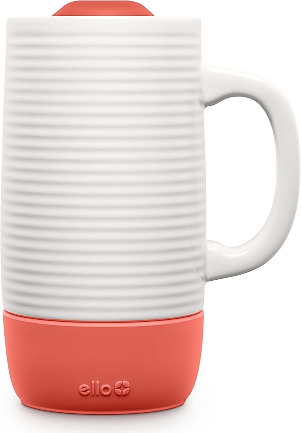 Ello Jane Ceramic Travel Mug with Handle, SplashResistant