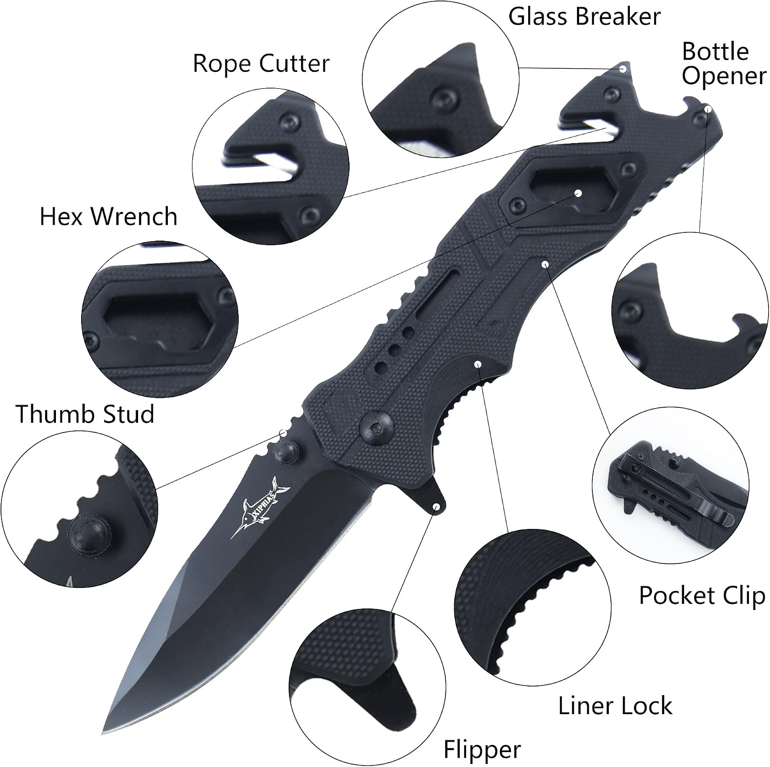 Father's Day Mother's Day & Birthday Gift for Him Her-Multifunctional Pocket Folding Knife-Ready Tool for Men and Women with Window Breaker, Car Emergency, Camping | Gift for Husband, Boyfriend, Father, Wife, Girlfriend, Mom