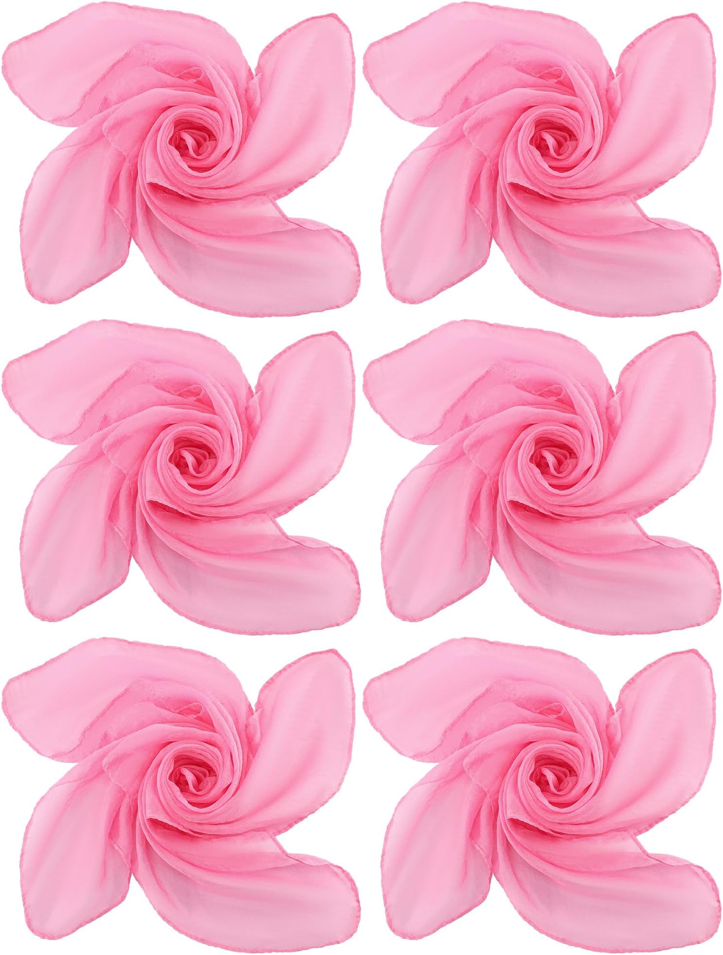 Boao6 Pieces Chiffon Scarf 1950s Square Neck Head Scarfs Vintage Soft Polyester for Women Lady