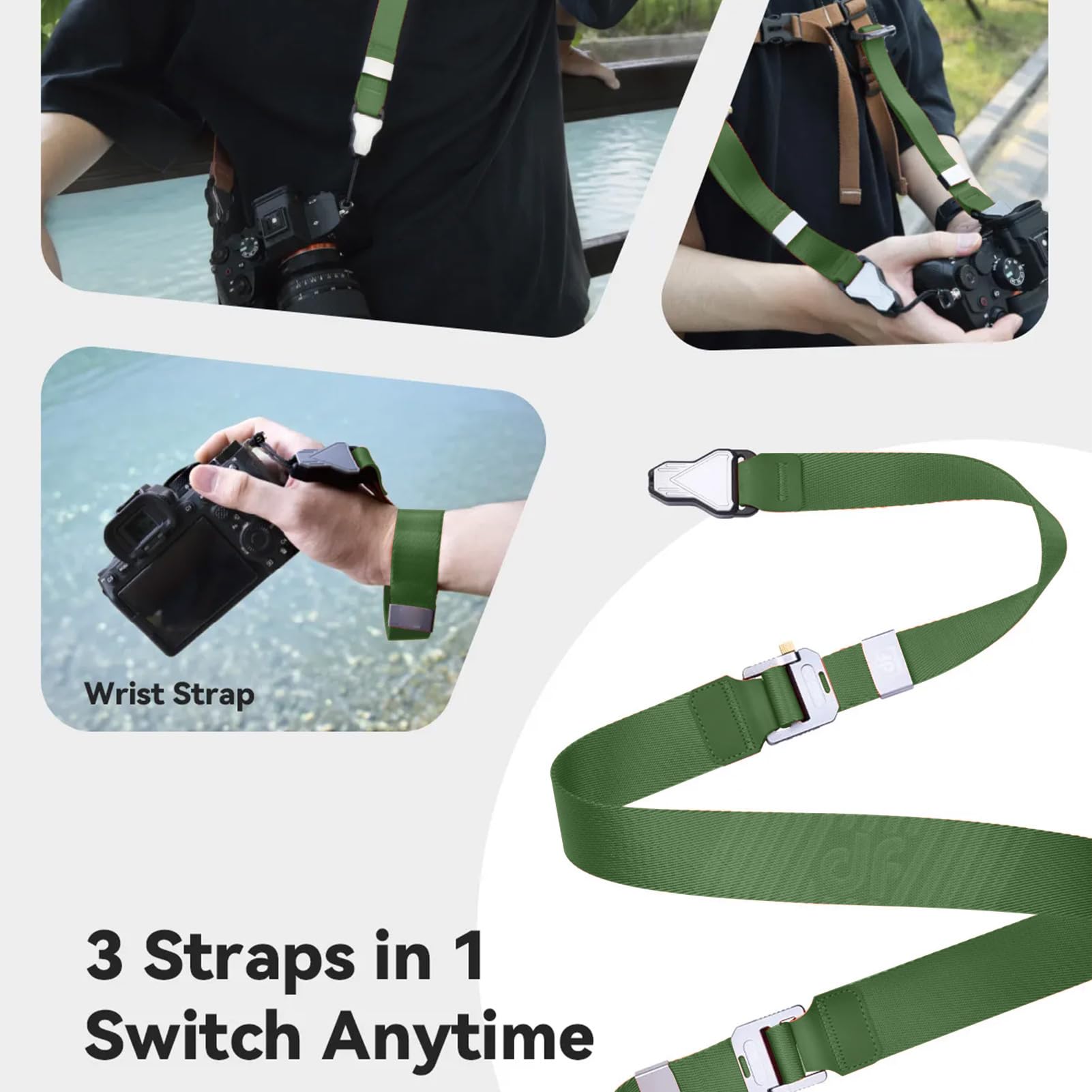 Tracolla per Fotocamera/collo/Polso/tracolla, Connettore Magnetico Sicuro a Sgancio Rapido, Cinghia da Polso Regolabile per Fotocamere DSLR Mirrorless