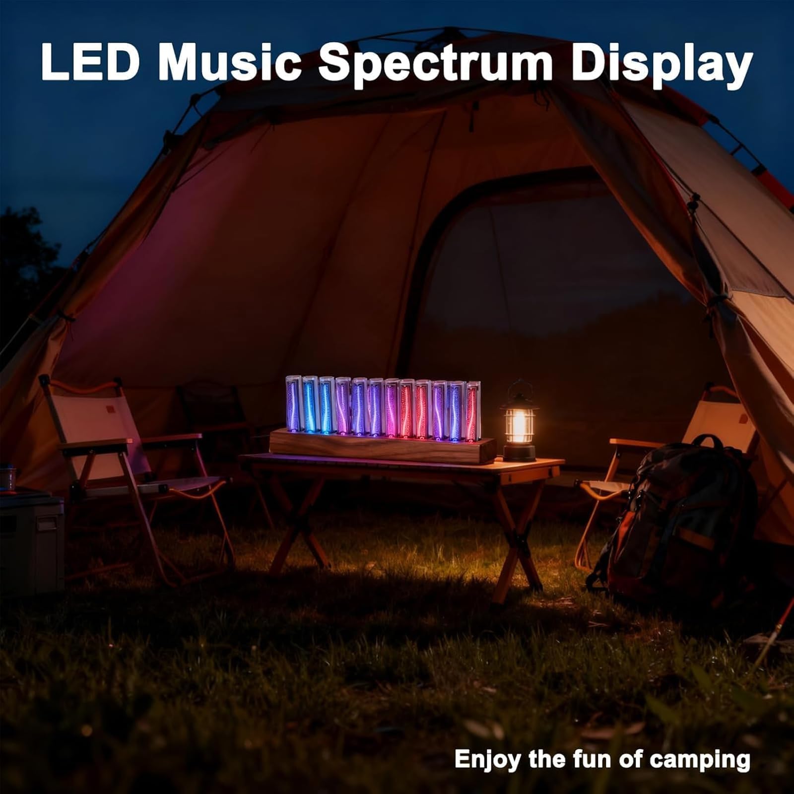 Lampa spektrum odbioru dźwięku RGB, regulowane światło spektrum muzyki, 7 wstępnie ustawionych trybów, z 12 lampami świetlnymi LED i przetwornikiem mikrofonowym, do gier, tudio, domu