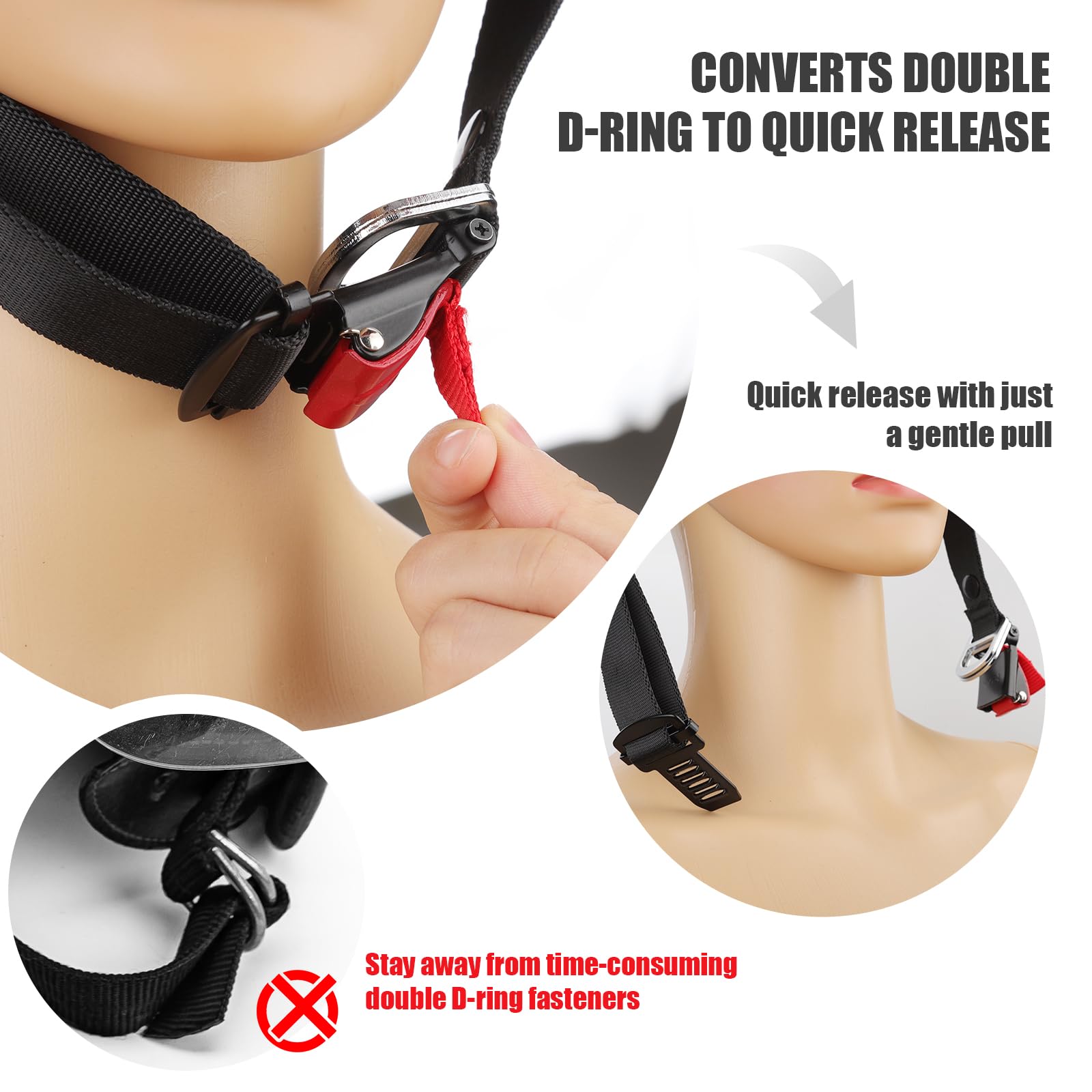 Klamra do Szybkiego Odpinania Kasku Zestaw, Kasków Motocyklowych Klips do Paska Podbródkowego Adapter Klamra do Pociagania Kompatybilna z D-Ring Polowa 3/4 Pelna Twarz Kask
