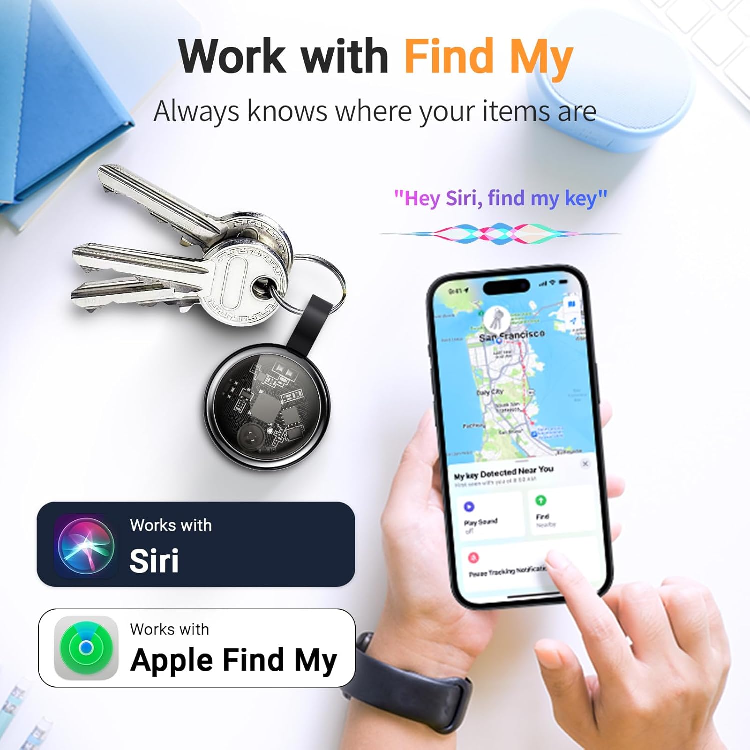 2026 New Air Tracker Tags-4 Pack Compatible with Apple Find My (iOS Only), Bluetooth Tracker Smart Tag Waterproof Key Finder Item Locator Worldwide Tracking for Keys, Wallet, Luggage, Pets - Image 4