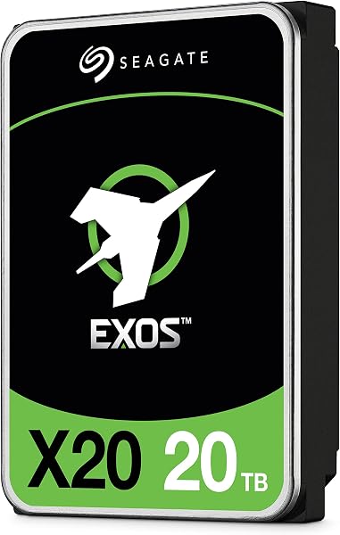Seagate Exos X20 20TB Internal Hard Drive - 3.5 Inch Hyperscale SATA 6Gb/s HDD, 7200 RPM, 2.5M MTBF, 512e and 4Kn FastFo