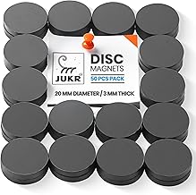 JUKR Small Round Disc Magnets for Whiteboard and Maps, Decorative Fridge Stickers, Art Craft Hobby Work, Home Improvement, School Students DIY Projects (20 mm Diameter, 3 mm Thickness, Pack of 50)