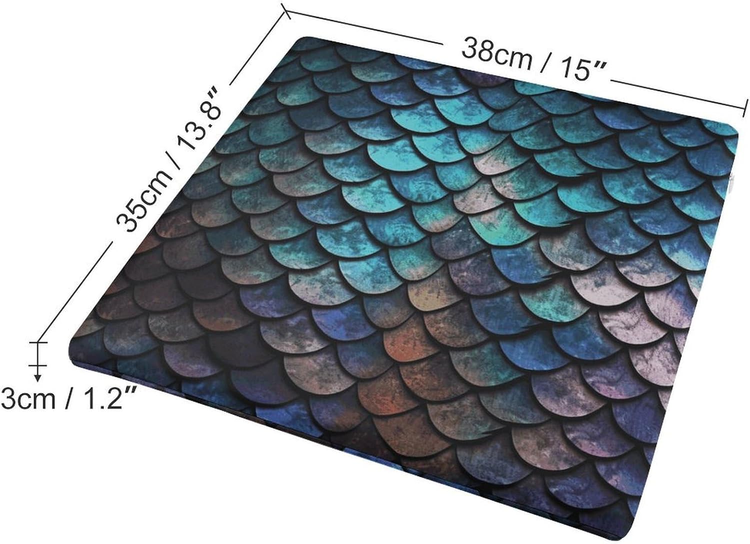 3D Magical Dragon Scales Pattern Chair Cushion Floor Pillow Stool Cushion | Cushions with Removable Cover with Square Memory for for Chair Living Room Balcony Office Sofa,13.8*15*1.2 Inch