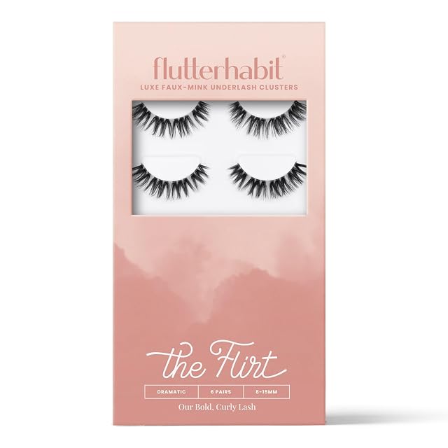 The Flirt Natural Lashes Natural Lash Clusters for Women - Salon Quality At Home Eyelashes Extension Kit -