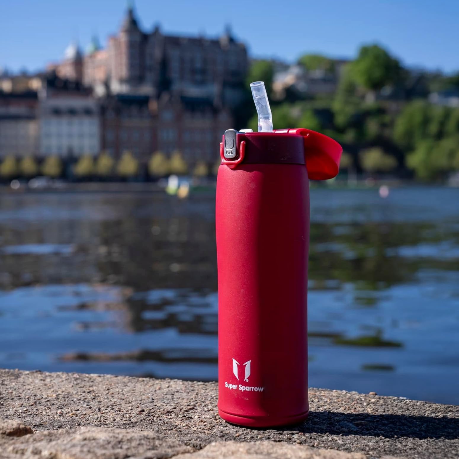 Super Sparrow Borraccia Termica, Acciaio Inox Bottiglia Termica - 350ml, 500ml, 750ml, 950ml - Senza BPA Termos, Borracce Termiche Bambini - Include 2 Coperchi con Cannuccia e Coperchio Sportivo