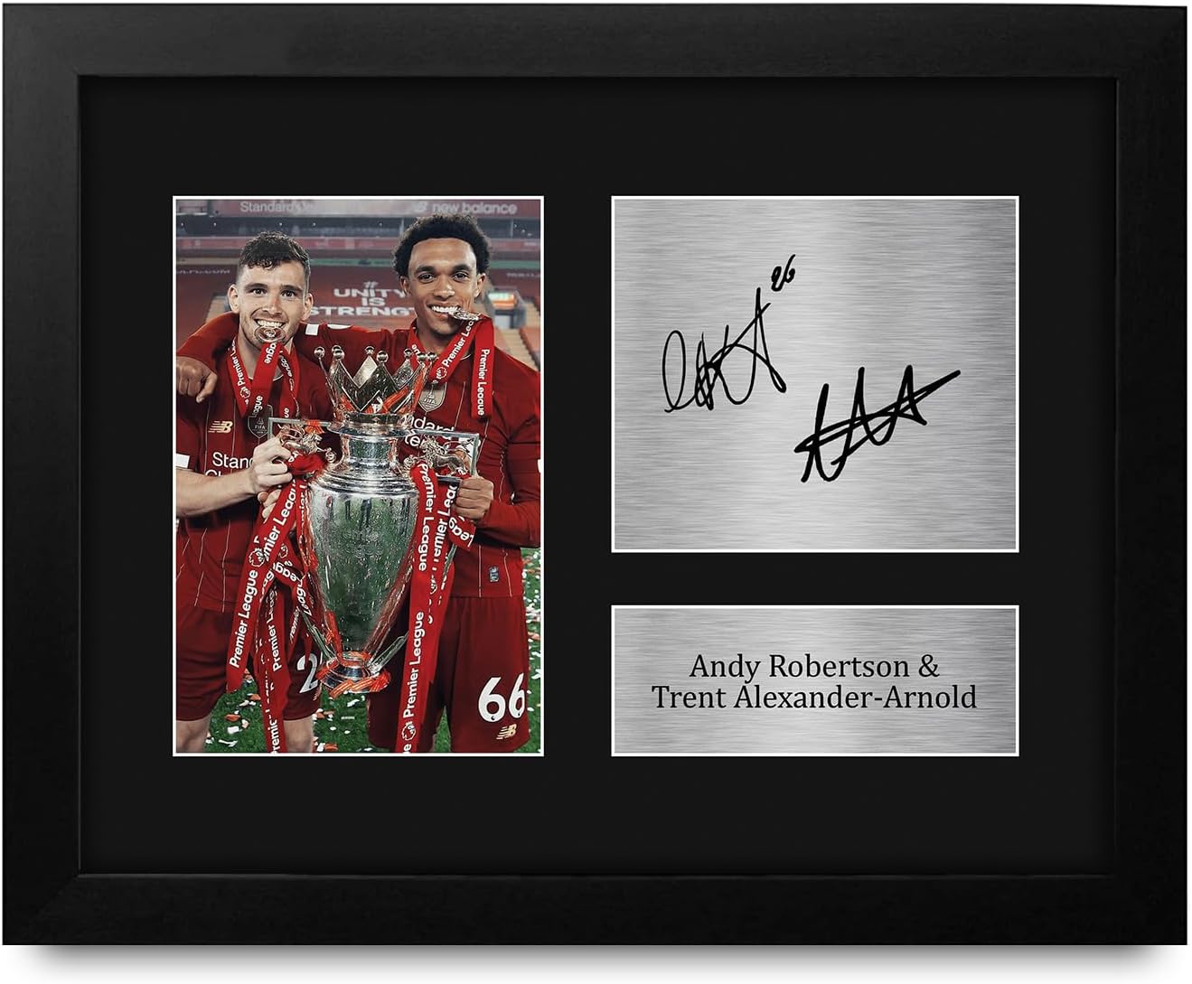 HWC Trading Trent Alexander-Arnold Andy Robertson Liverpool Gifts Printed Signed Autograph Picture for Soccer Fans and Supporters - US Letter Framed (ID-007461)