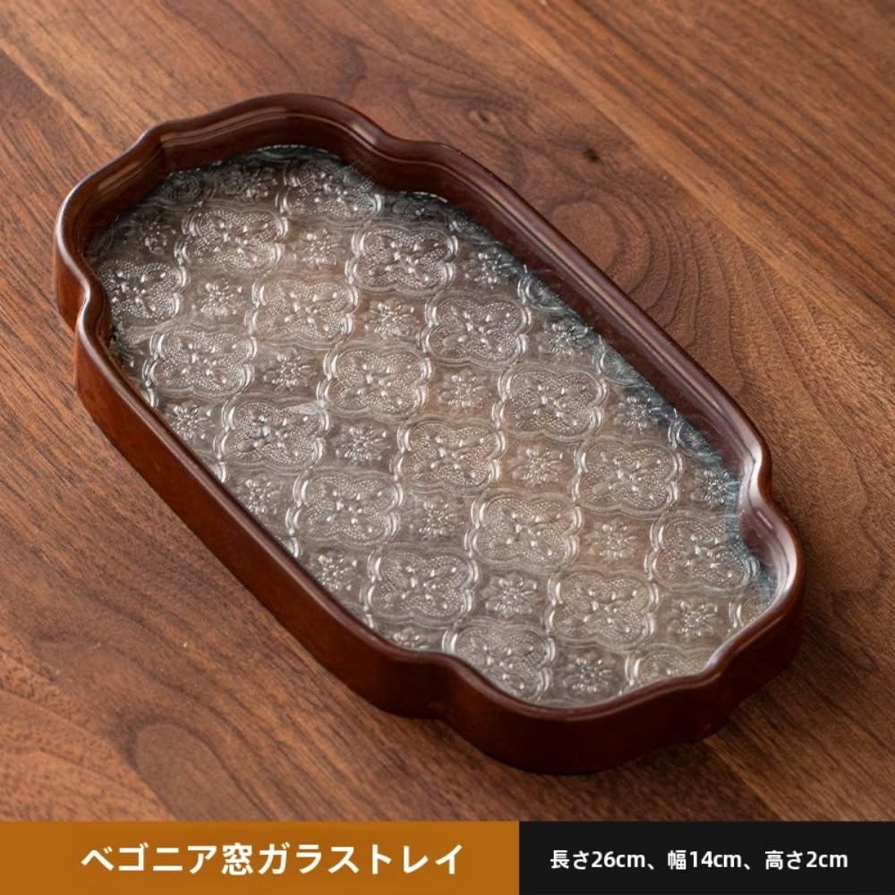 ふわ　 花形トレイ 透明 ガラス製 Amazon.co.jp: IwaiLoft「シノワズリ・レトロ」フローラガラス トレー