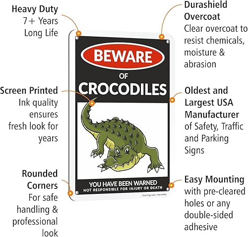 Miniatura 44 de SmartSign Divertido letrero de advertencia con texto en inglés «Beware Of Guinea Pigs – 10 x 7 pulgadas, aluminio laminado libre de óxido de 40 mil