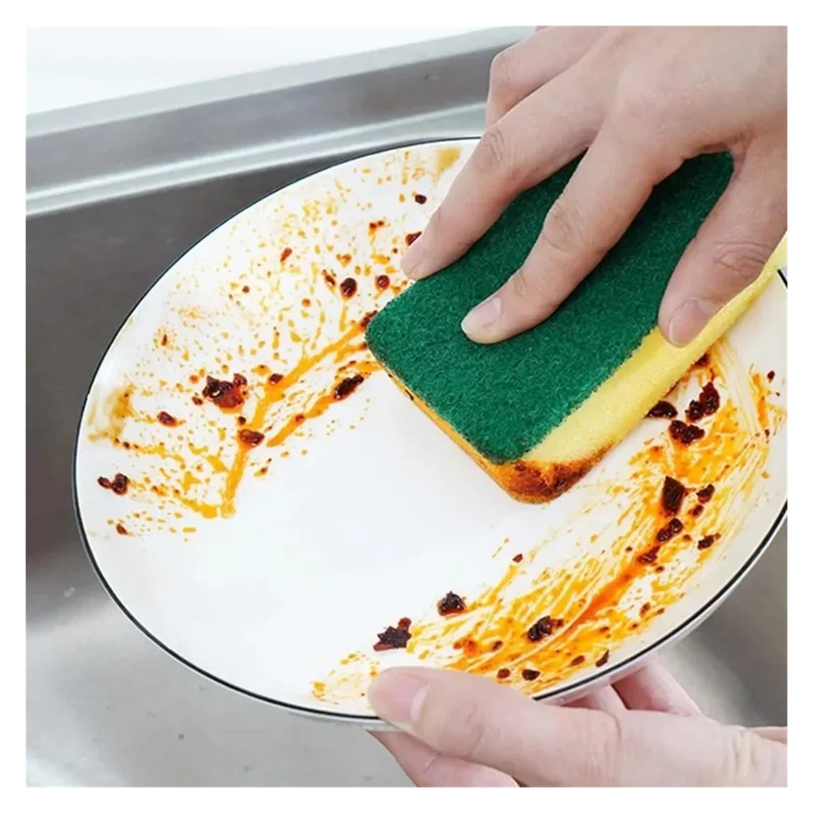 Esponjas de limpieza doble cara, cepillos cocina, herramientas limpiadoras esponja espesadas, 30 Uds