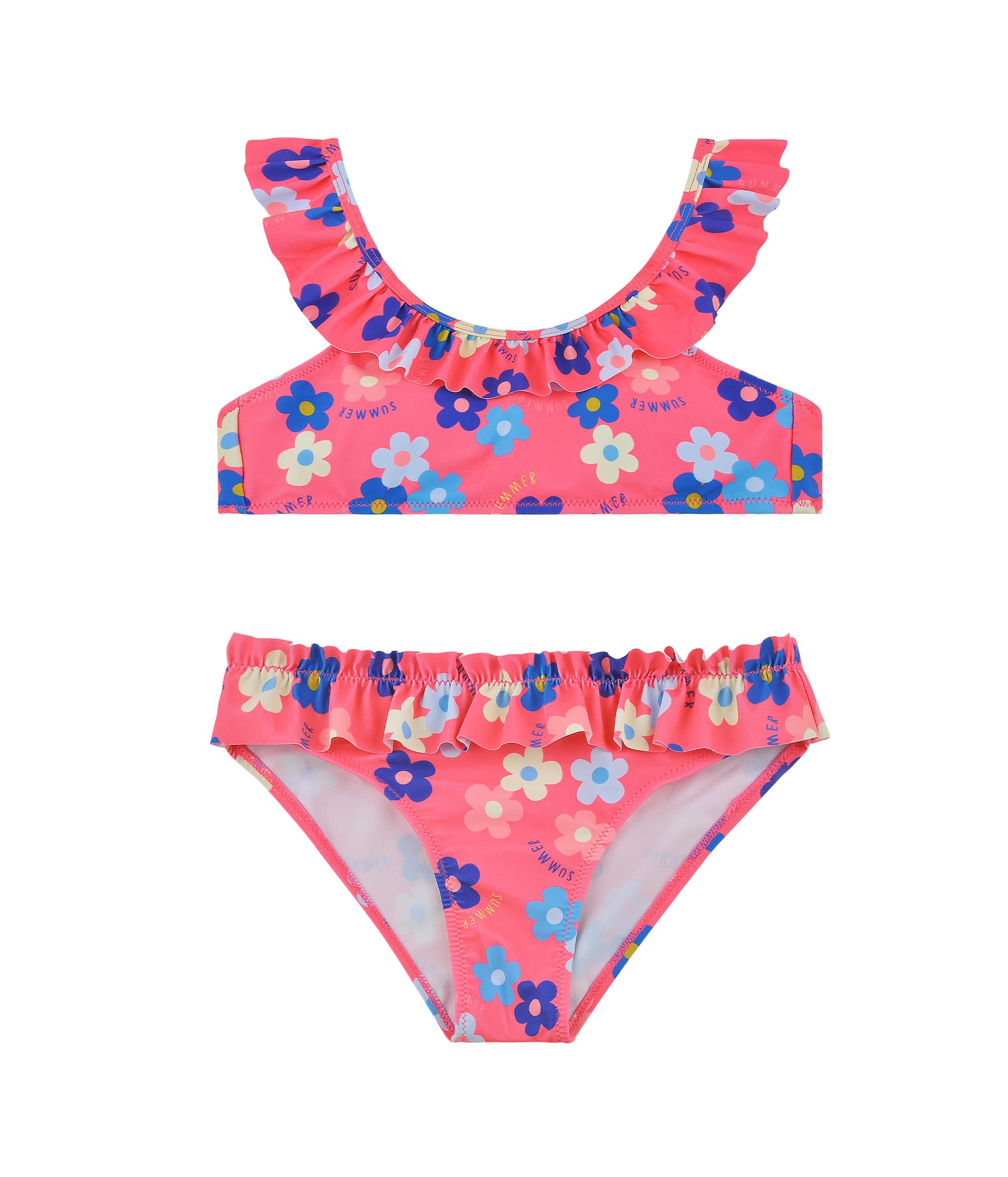 Power Flower Traje de baño de niñas Traje de baño de Dos Piezas con Volantes Conjunto de Traje de baño Tankini Ropa de Playa para niños pequeños 4-16 Niña