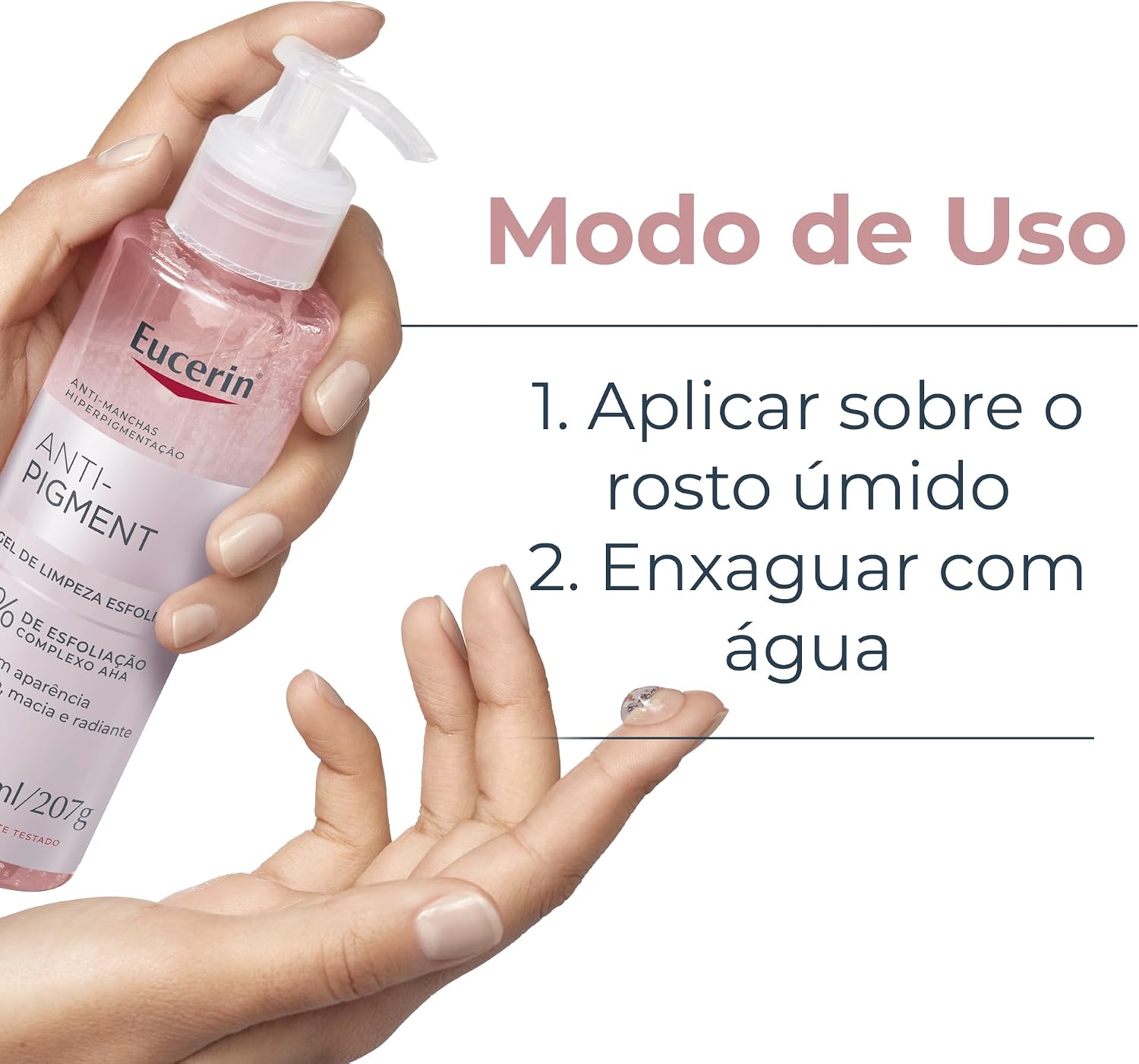EUCERIN Gel de Limpeza Facial e Corporal 200ml, Anti-Pigment, Esfoliação Suave, Esfoliante, Pele Uniforme