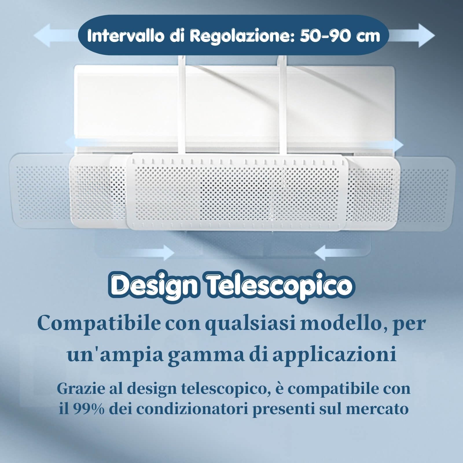 Deflettore per Condizionatore Universale Regolabile, Deviatore Aria Condizionatore, Anti Soffiaggio Diretto, Facile Installazione, Adatto per Casa Ufficio Anziani Neonati Donne in Gravidanza, Bianco