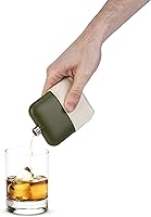 Vista 5 de Foster & Rye Flask Whisky - Juego de 1 botella de acero inoxidable para hombre, color verde militar mate con envoltura de lona, 6 onzas, 6 onzas